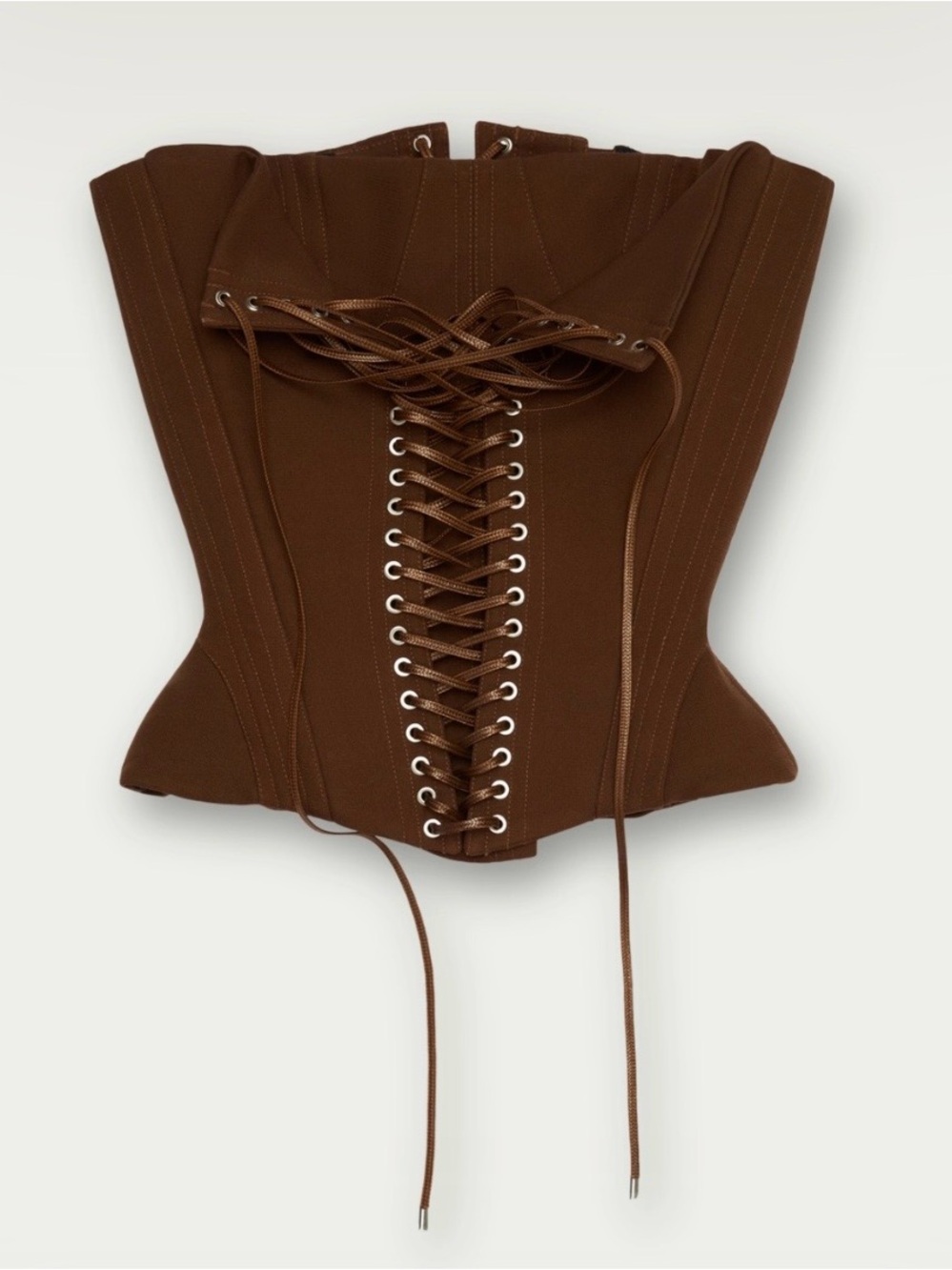 Fanci club savannah lace-up cor set Brown Top never worn - Picture 4 of 4